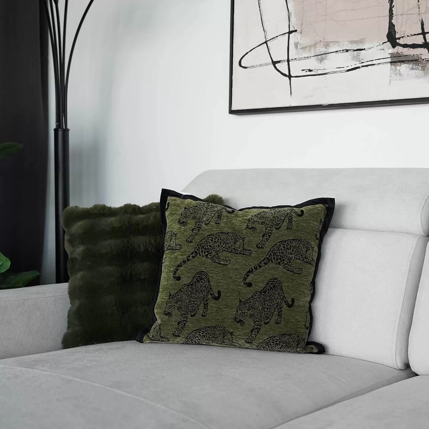 Coussin vert léopards Kare Design
