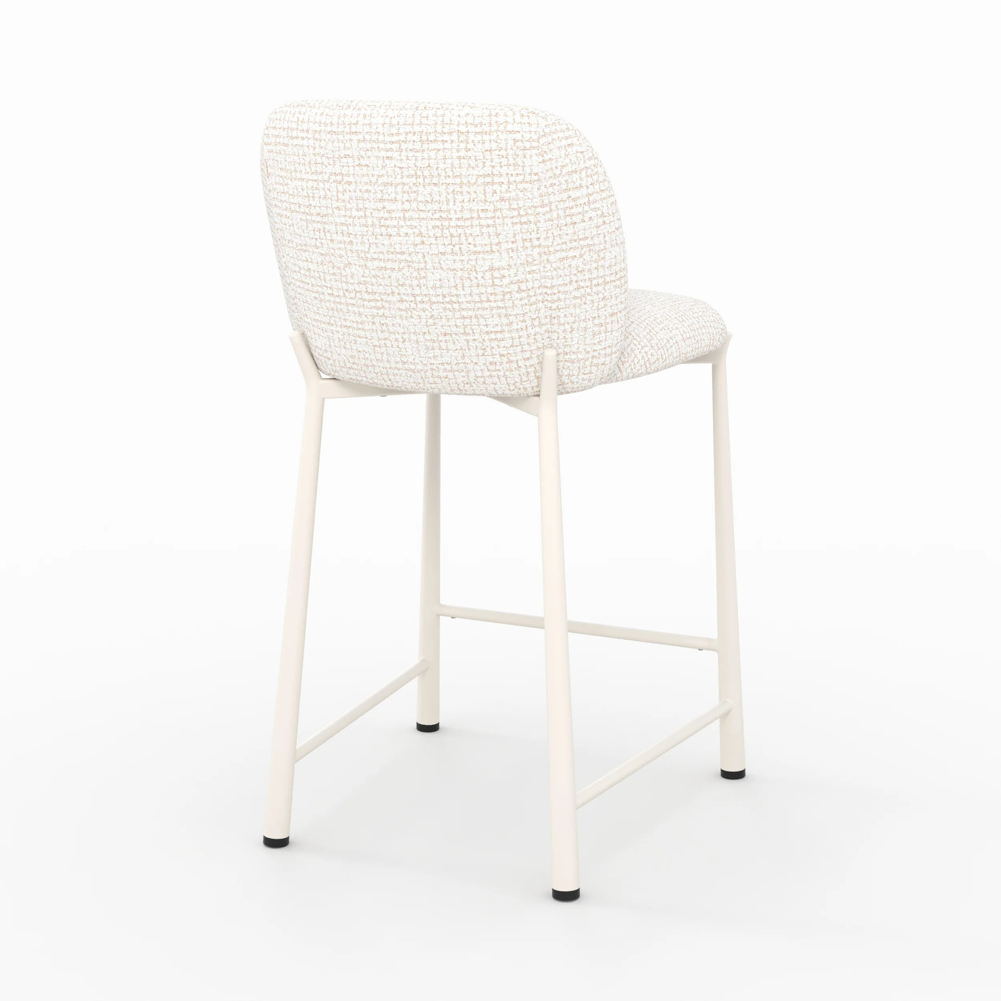 Lot de 2 chaises pour ilot central 65,5 cm, tissu texturé écru chiné - Bento