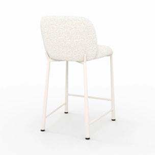 Lot de 2 chaises pour ilot central 65,5 cm, tissu texturé écru chiné - Bento