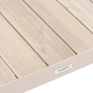 Table basse de jardin carrée "Évasion" argile & lin 87 x 87cm en aluminium