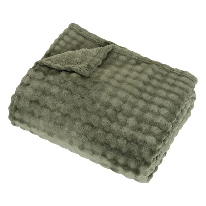 Plaid Zephy 180x230cm effet fausse fourrure vert