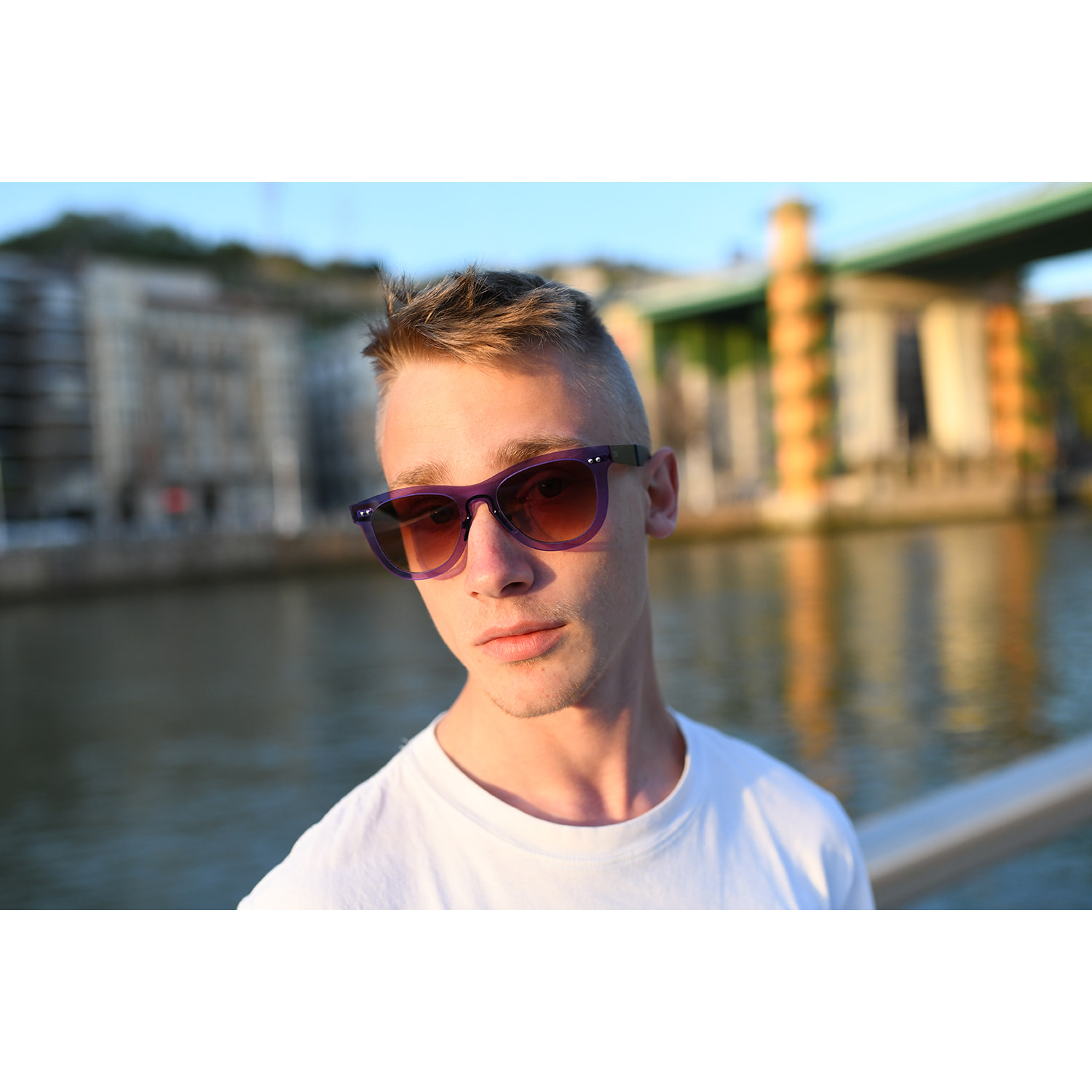 Gafas de sol OCEAN FLORENCIA - Marrón degradado con montura azul y patillas negras