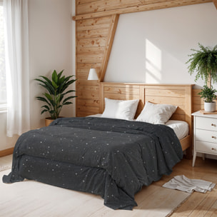 TRAPUNTA BASIC INVERNALE STAMPATA MATRIMONIALE, STARS GRIGIO