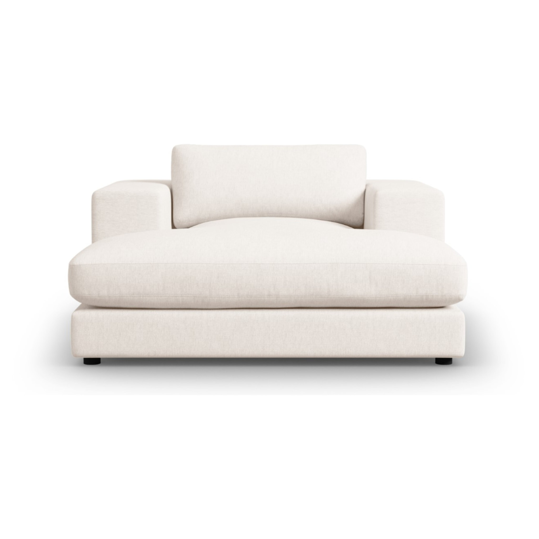 Méridienne "Tendance" en tissu structurel blanc