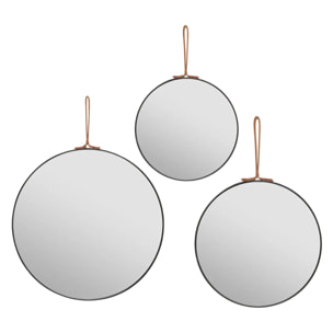 Set de 3 miroirs "Lilou" - noir