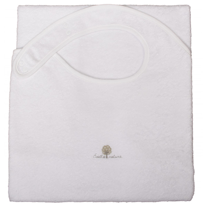 Tablier de bain éponge 70x100 cm Coton bio-Blanc