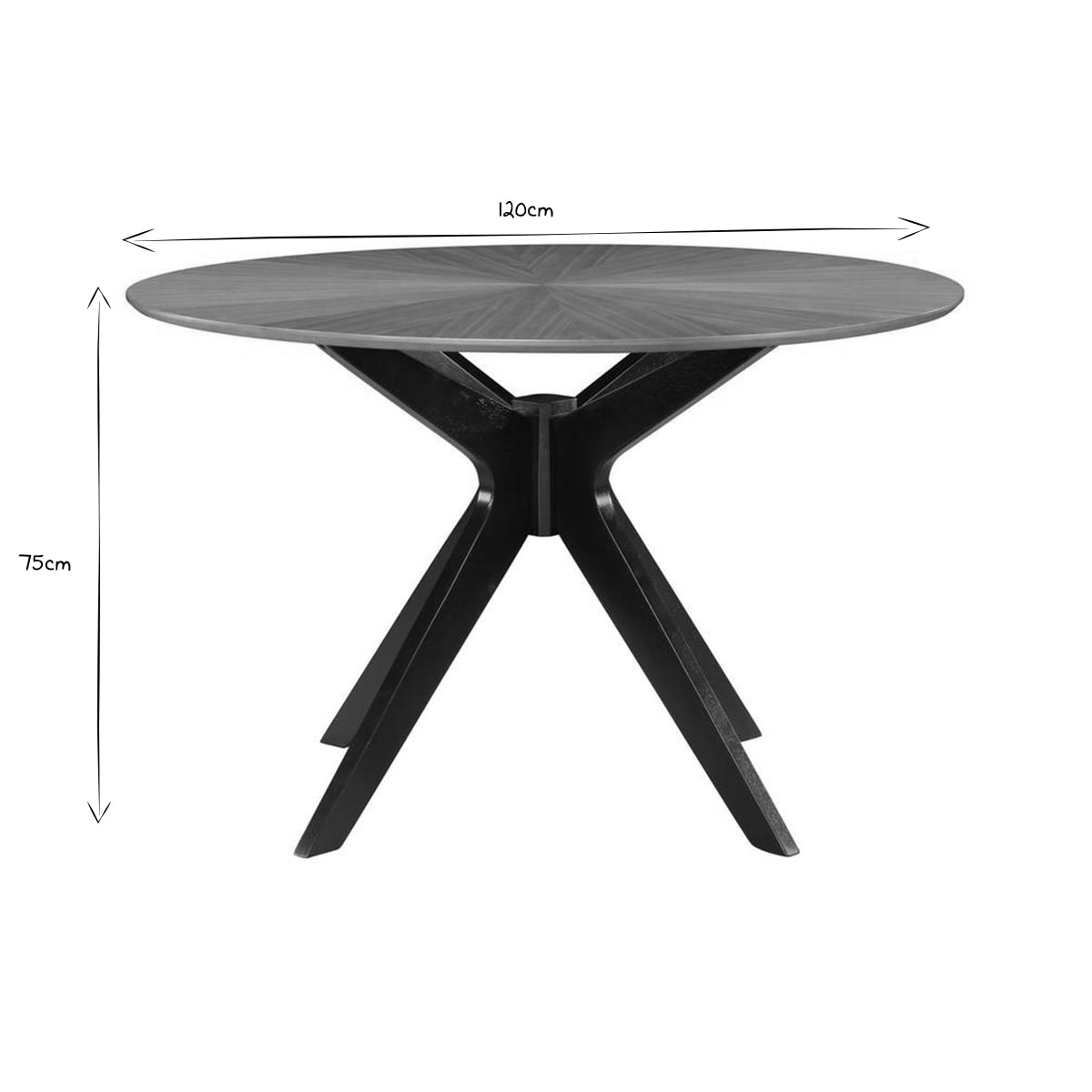 Table à manger design ronde noyer D120 cm DIELLI