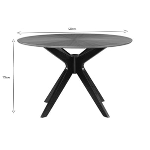 Table à manger design ronde noyer D120 cm DIELLI