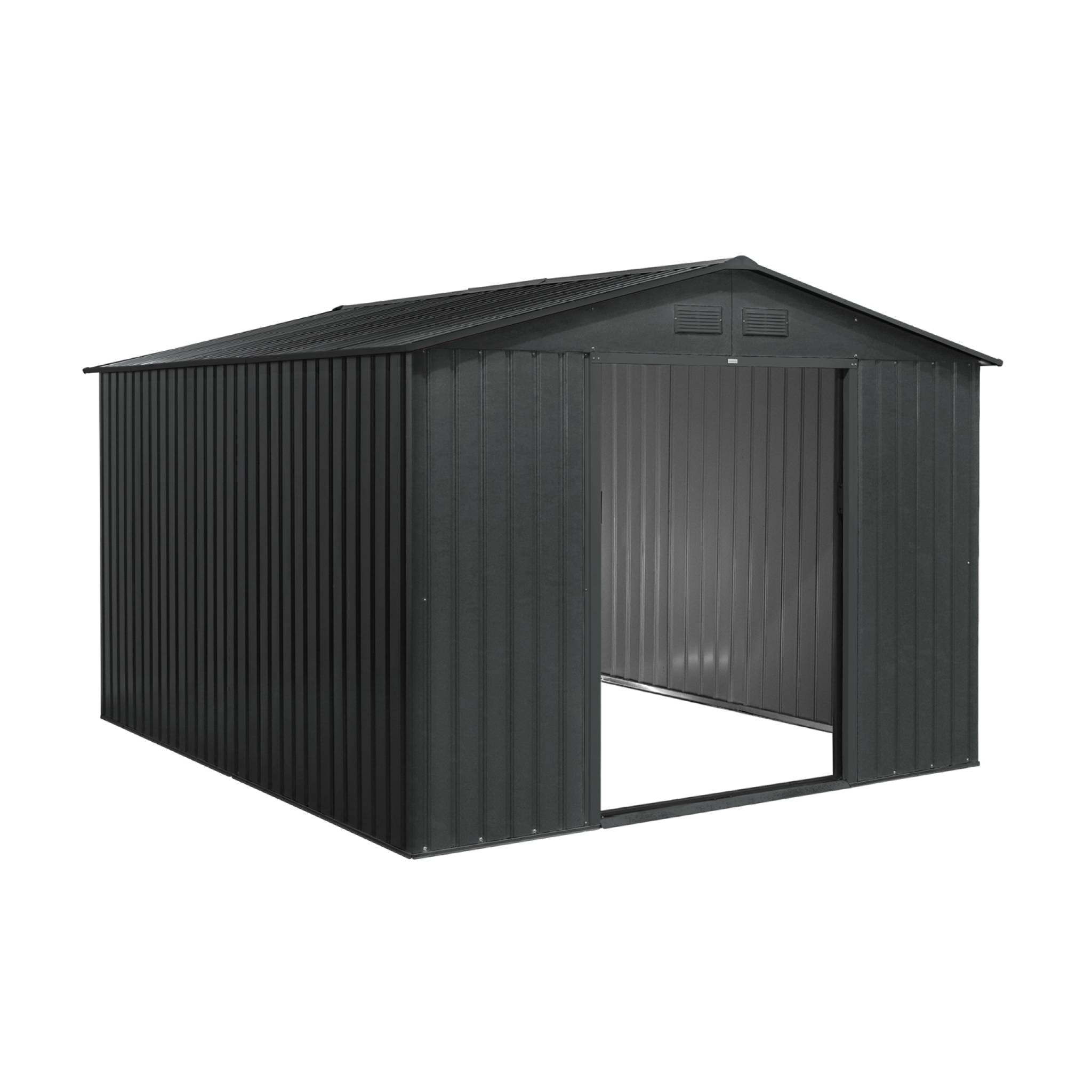 Abri de jardin métal 8,95m² avec kit d'ancrage FLANDRES