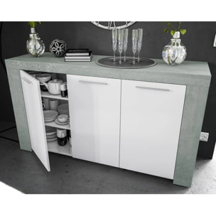 Aparador Ambit Blanco Artik (Blanco Mate) - Gris Cemento
