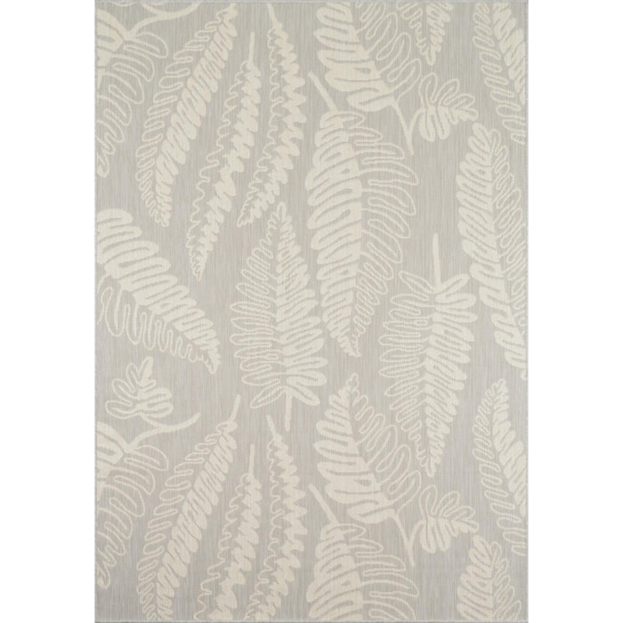 Samba - tapis intérieur extérieur motif feuilles, gris