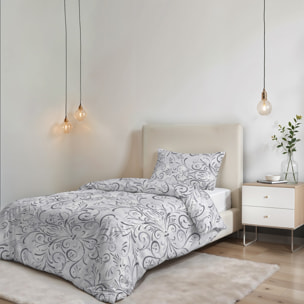COPRIPIUMINO FANTASY, 100% Microfibra, No Stiro - ORNATO GRIGIO