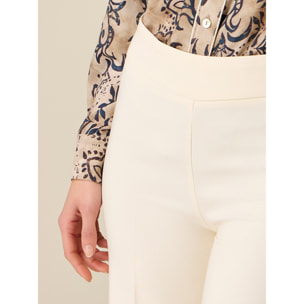 Oltre - Pantaloni palazzo in tessuto tecnico - Bianco