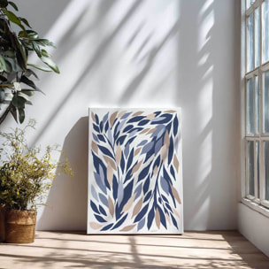 Tableau fleurs Tableau feuilles bleues Toile imprimée