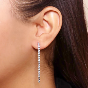 Orecchini Tennis con Cubic Zirconia Champagne Effetto Degradé