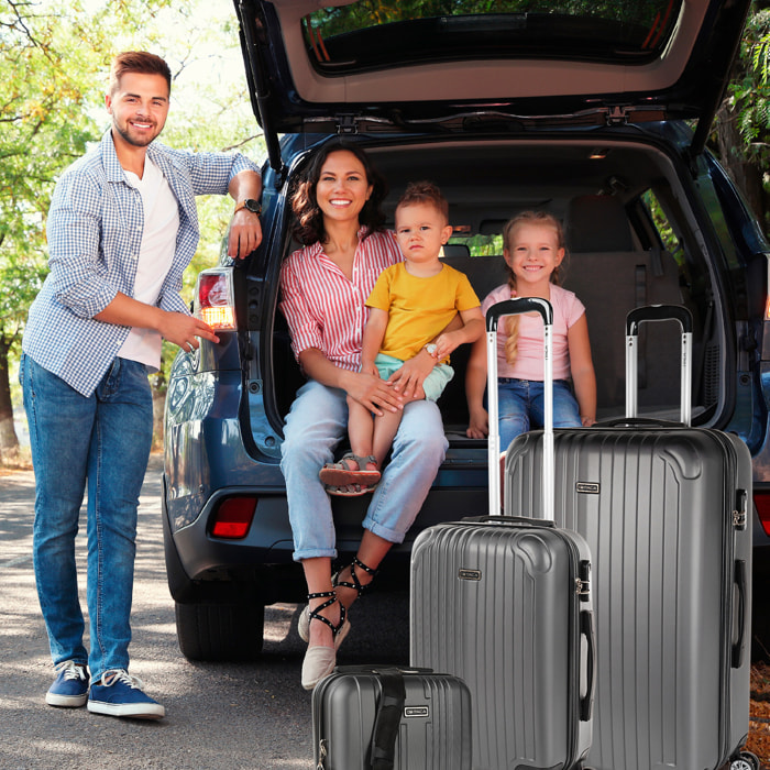 Juego De Maletas Rígidas Abs Itaca Sevron Antracita