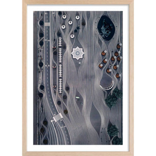 Affiche photo drône espace temps Affiche + cadre en bois - Chêne