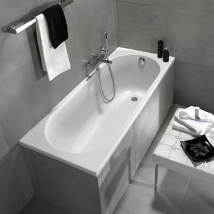 Baignoire droite 170 x 75 VILLEROY & BOCH O.Novo + Pieds + Vidage WIRQUIN chromé