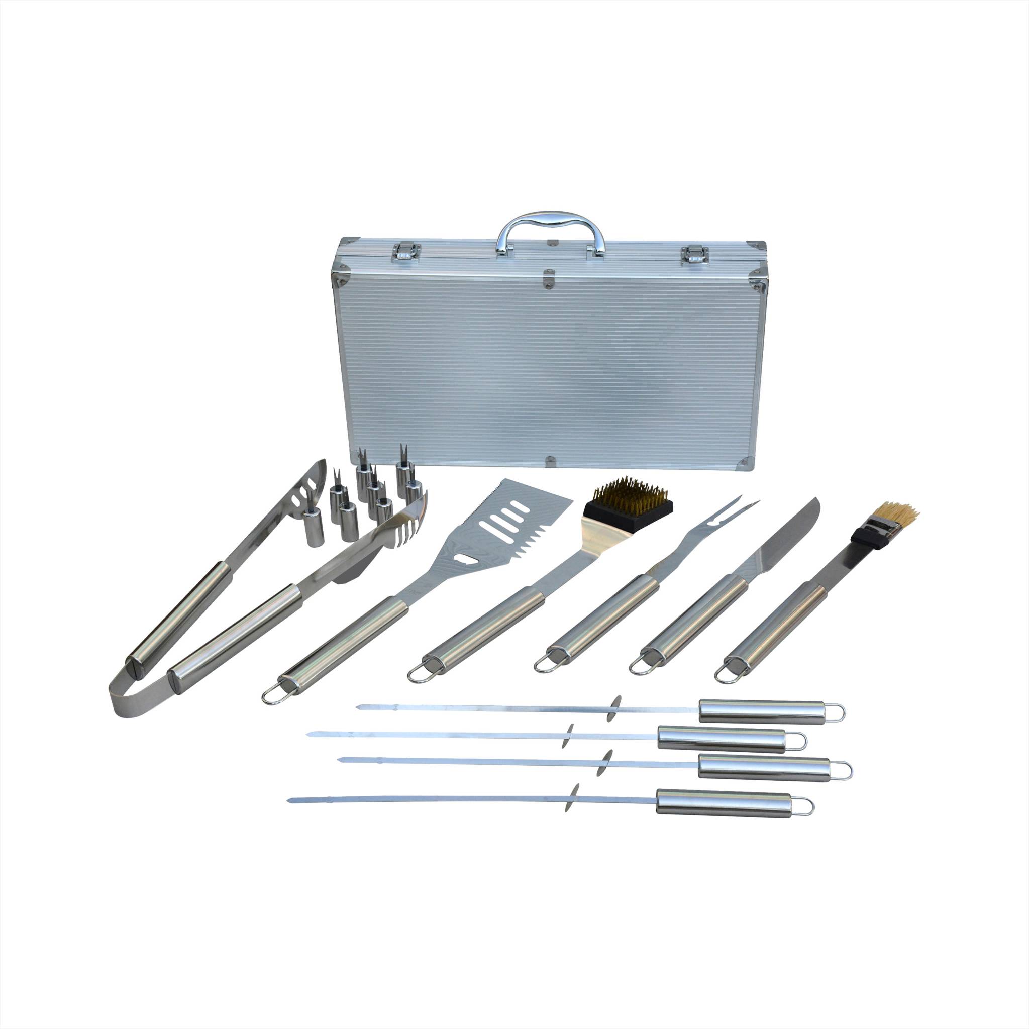 Barbecue charbon de bois Georges + mallette d'ustensiles 18 accessoires