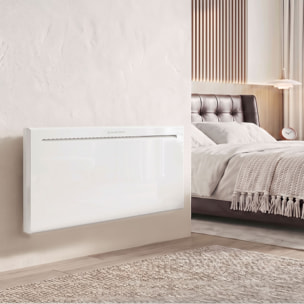 HOMCOM Calefactor Eléctrico Inteligente de Pared o Independiente 2000W, Wifi, Compatible con Alexa y Google Home, Pantalla LED, Termostato, Temporizador Semanal, Mando, Modo Ventana Abierta Antihielo