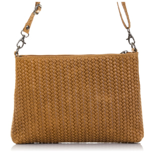 Oderzo Bolso bandolera Mujer.Piel auténtica Gamuza Grabado Espiga