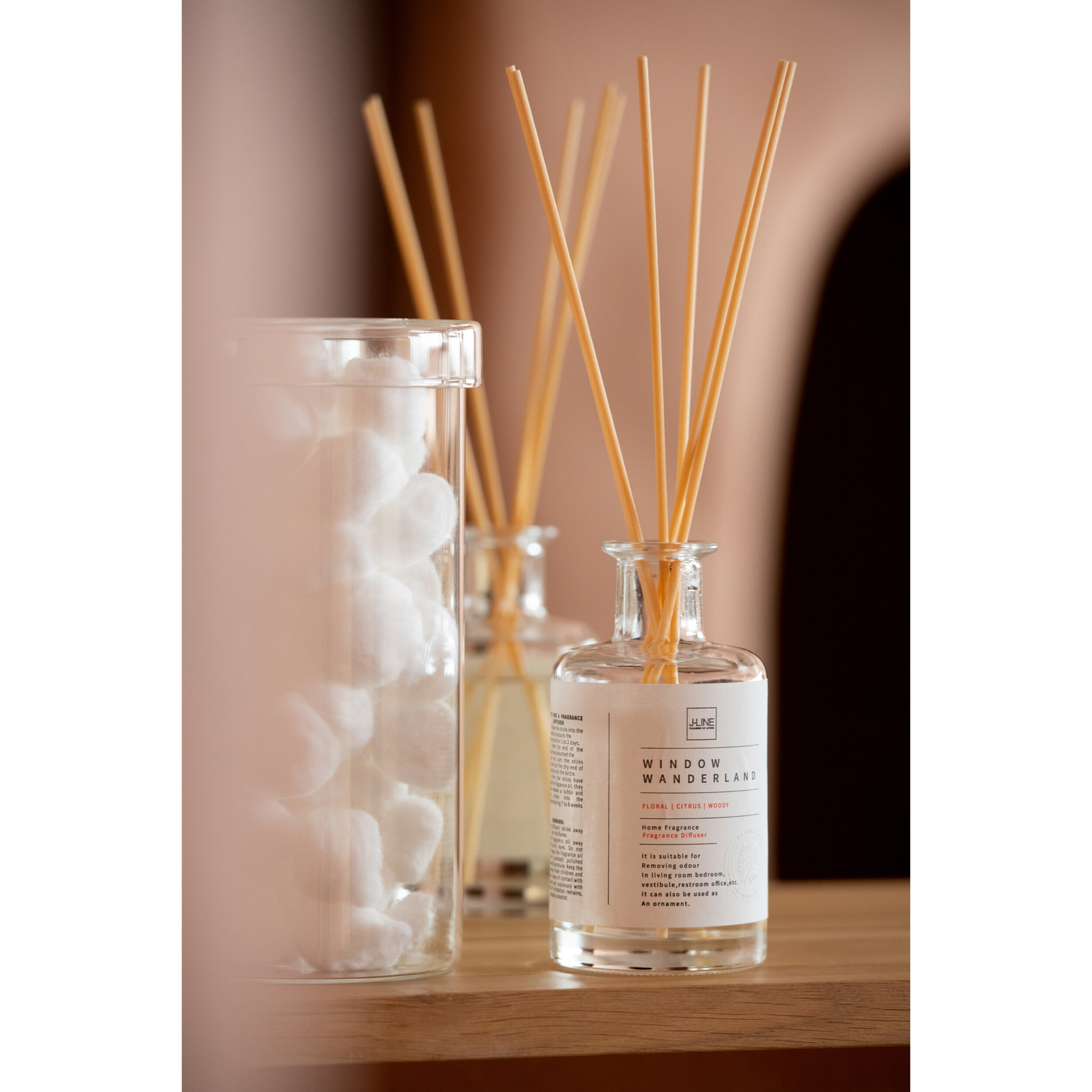 J-Line Bâtonnets parfumés Rond - Window Wanderland - transparent - large - 200 ml