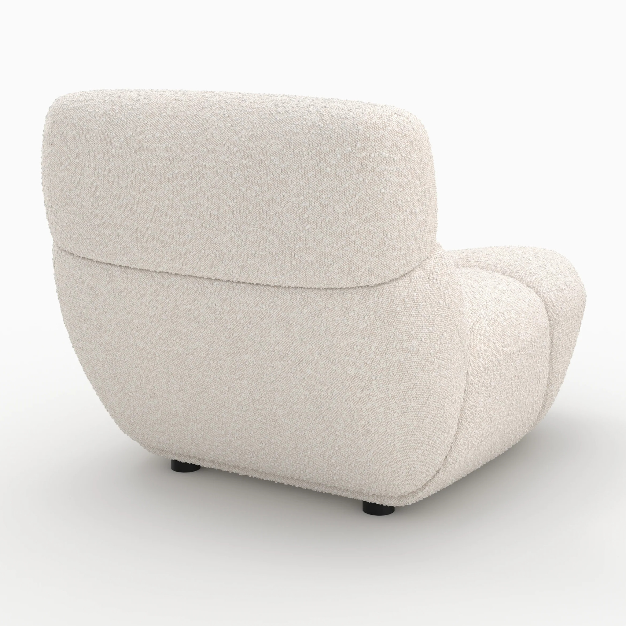 Fauteuil en tissu bouclé blanc - Teddy