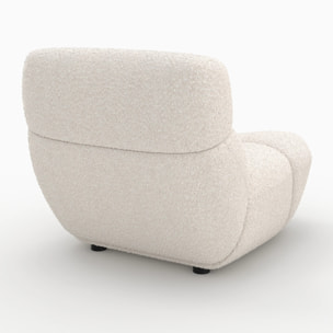 Fauteuil en tissu bouclé blanc - Teddy