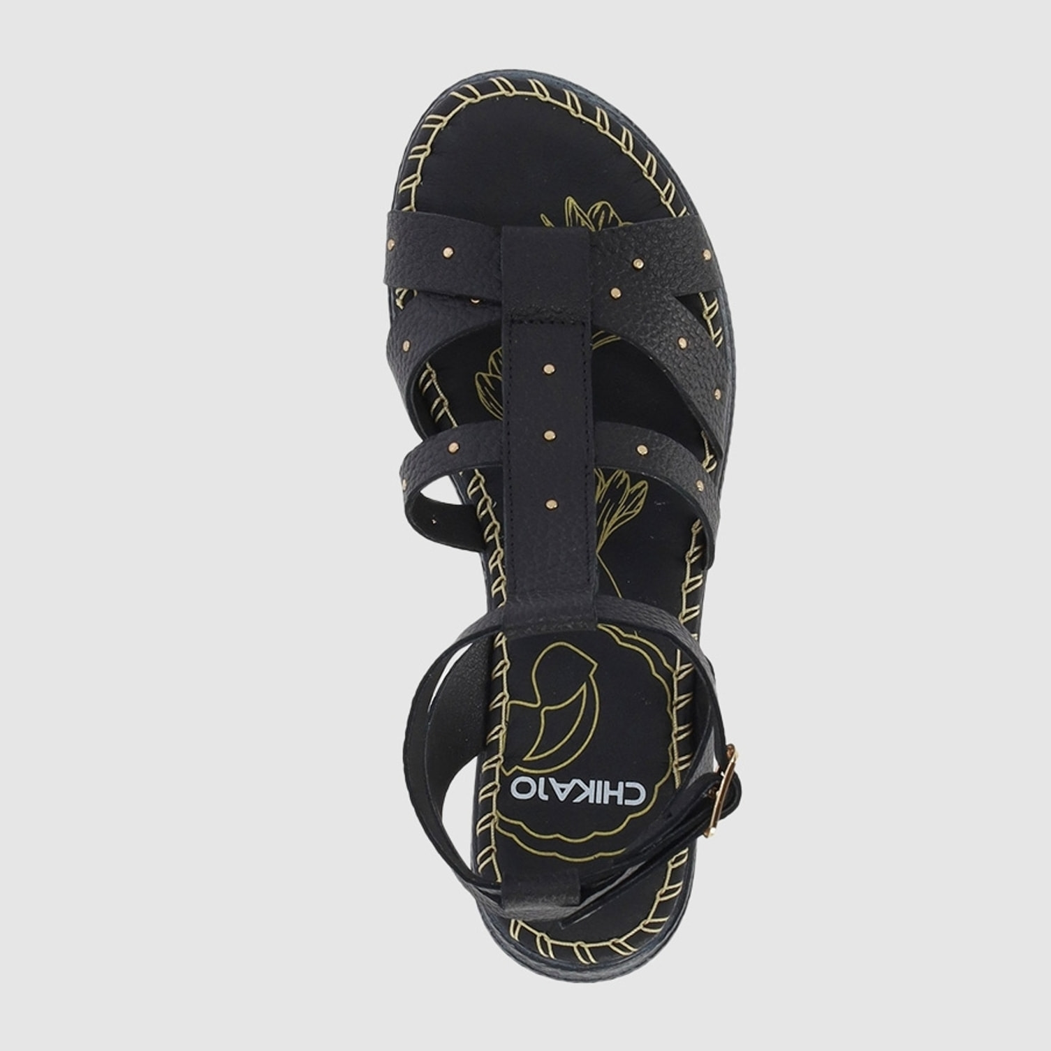 Sandalias de Piel - Negro - Tacón: 5 cm