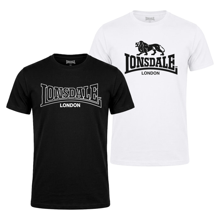 Bi-Pack T-Shirt Cotone LONSDALE Manica Corta Uomo - Art.26084