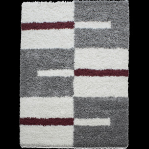 Tapis poils longs shaggy tissé motif géométrique NICO