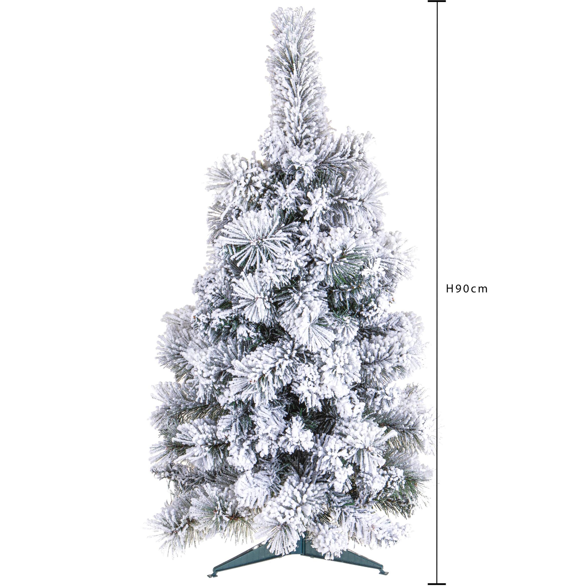 Abete artificiale Everest Neve 110 rami con Base - Pezzi 1 - Colore Multicolore - 35x90Hx35cm - Bianchi Dino