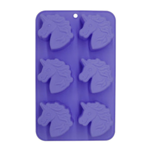 Lot de 6 mini moules en silicone forme Licorne, Happy Cake