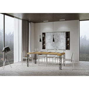 Console extensible 90x40/300 cm Ghibli Chêne Nature cadre Anthracite