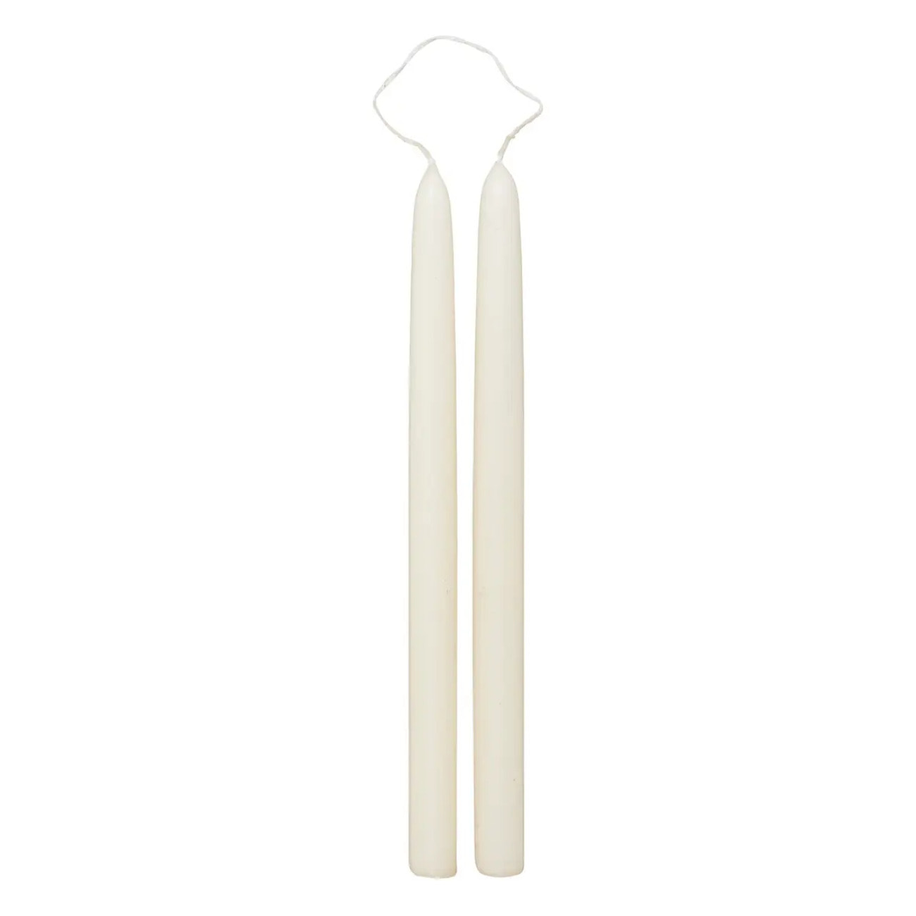 Lot de 2 bougies bâtons "Hugo" en coton H30cm blanc ivoire