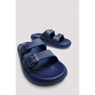 Infradito con fibbia blu navy
