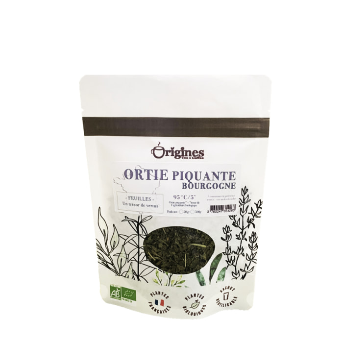 Ortie Piquante de Bourgogne - Plantes naturelles Bio françaises - Sachet 50g