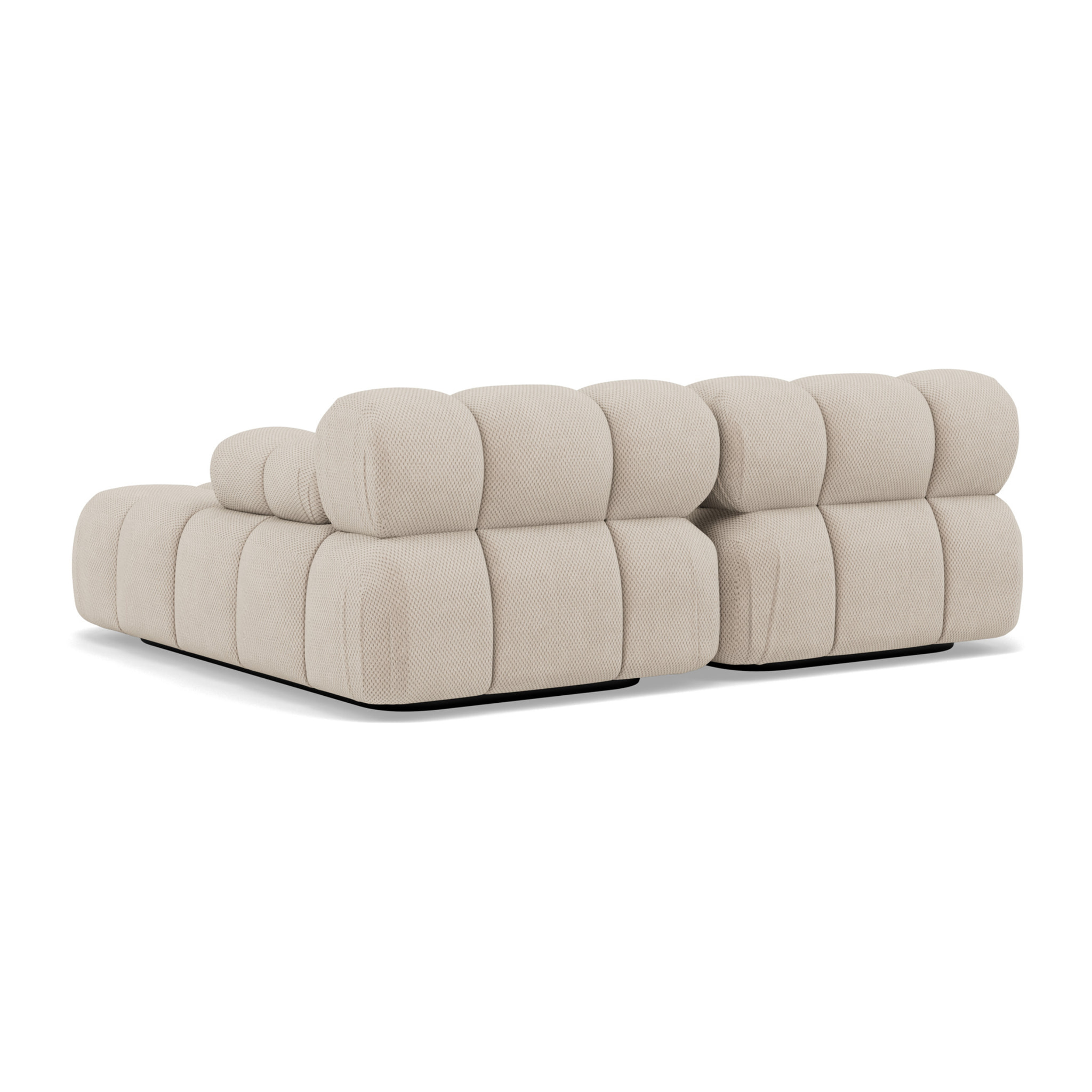 Ruby - canapé droit 4 places avec double méridienne - assise profonde - en velours texturé - Beige