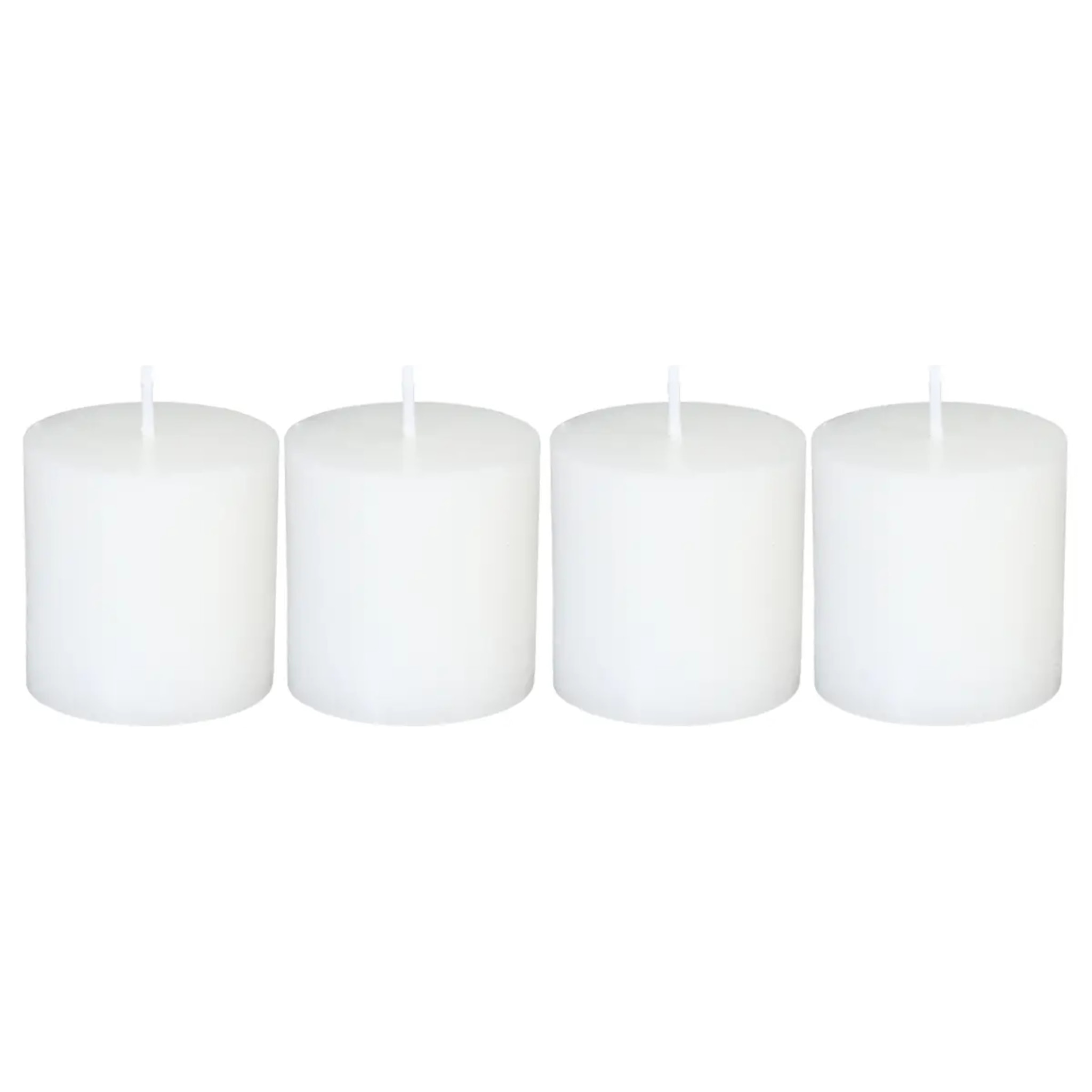 Lot de 4 bougies rustiques "Olia" blanc 60g