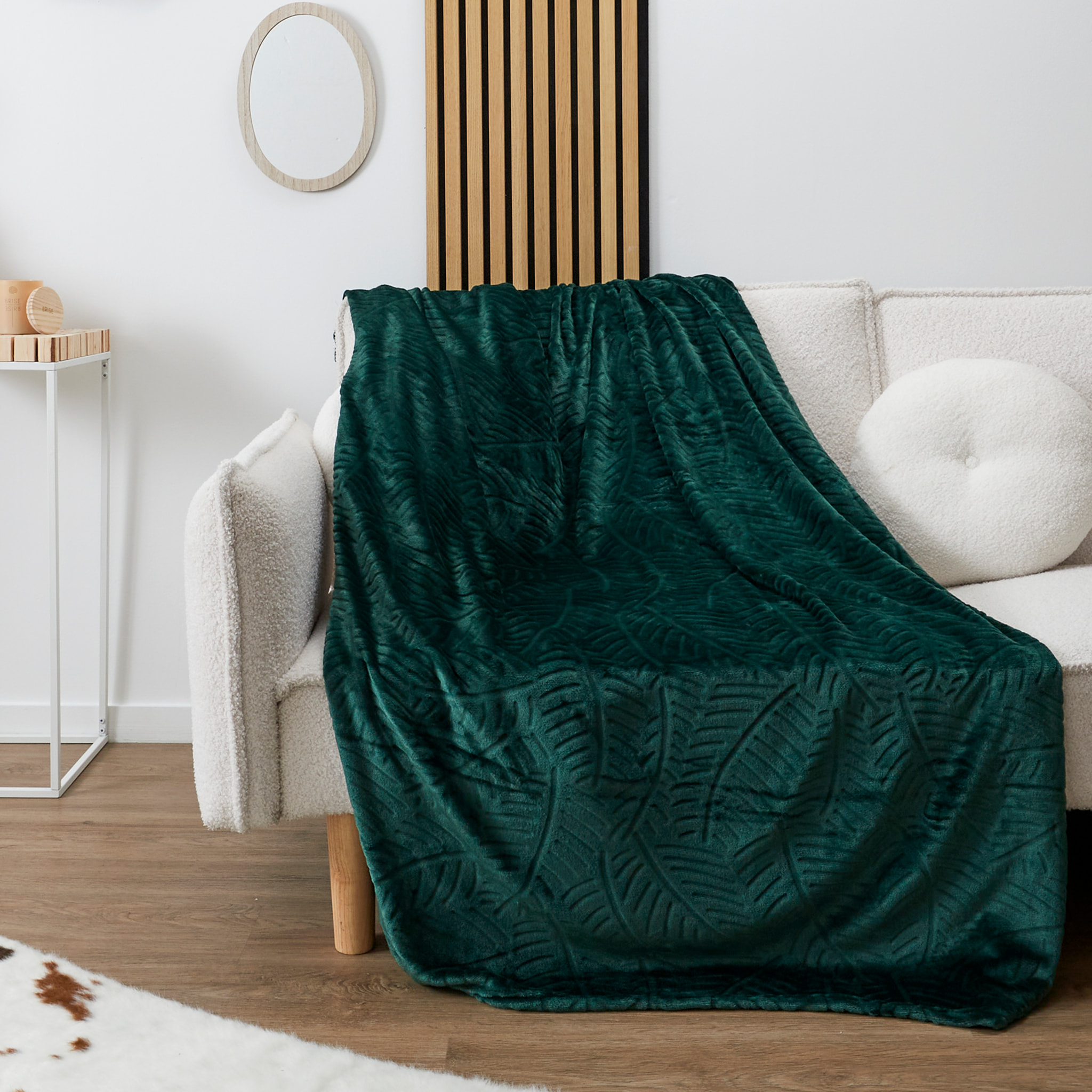 Plaid - HOME DECO FACTORY - Flanelle - Embossé - Vert