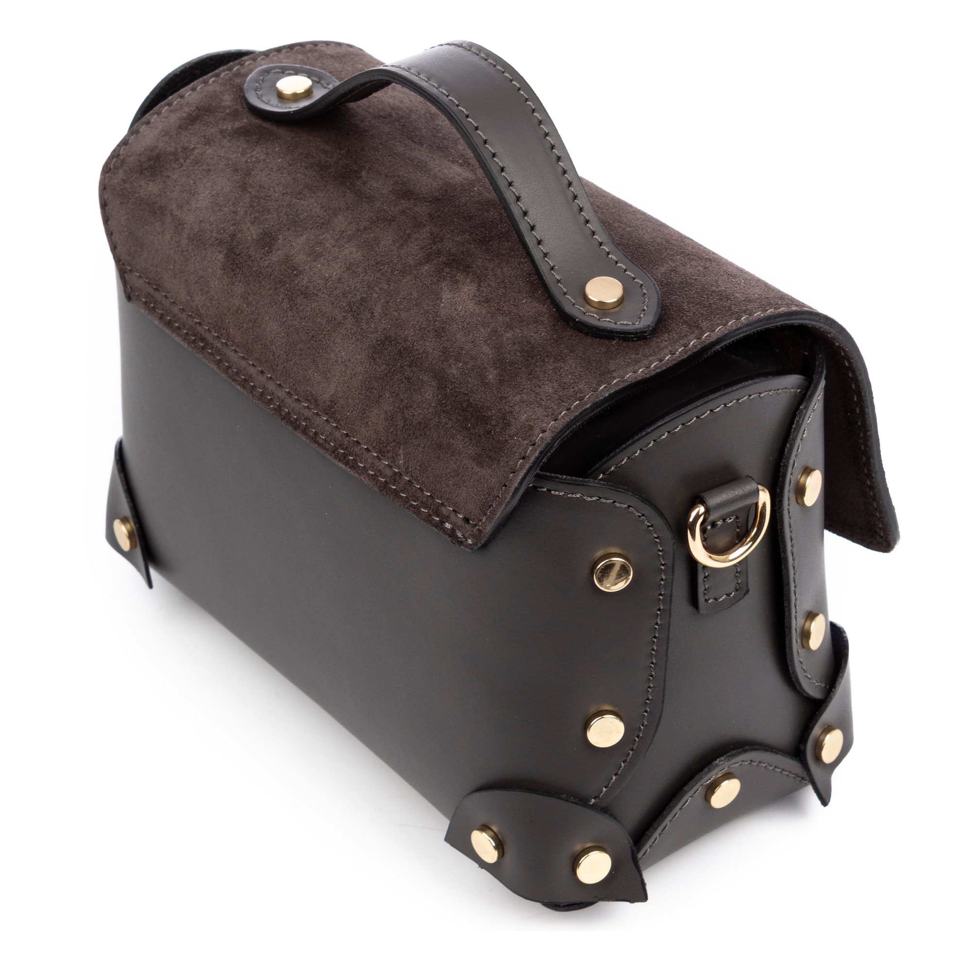 Bellinzago Borsa a tracolla Donna. Pelle autentica Camoscio e Ruga.