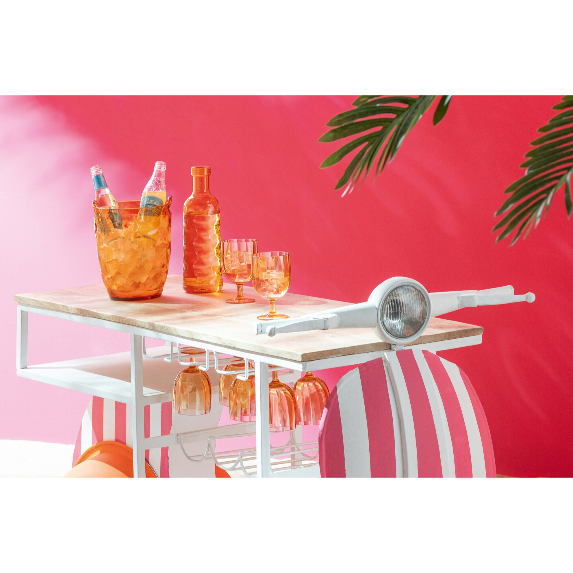 J-Line bouteille Martelée - plastique - orange - boîte cadeau