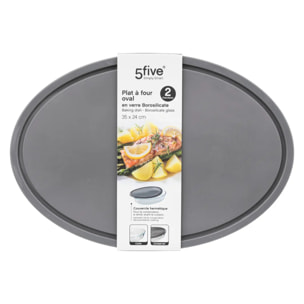 Plat ovale avec couvercle 35x24cm KeepEat