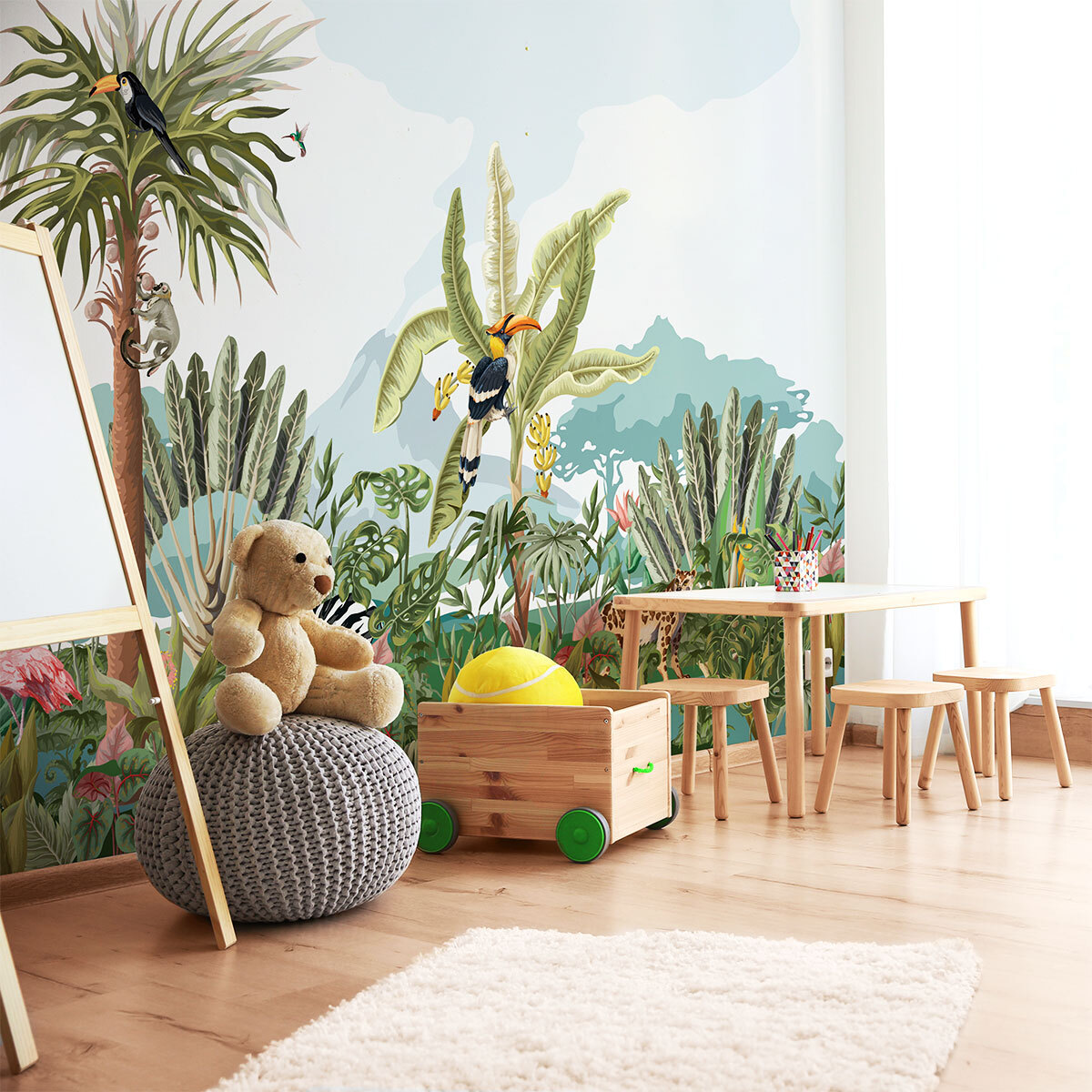 Papier peint panoramique jungle préencollé de la savane H 250 x L 480 cm