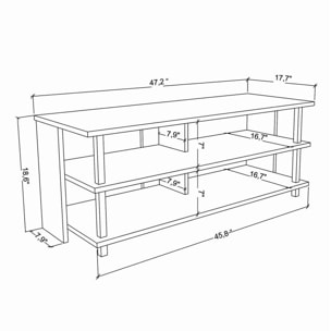 Mesa tv,100% tablero de aglomerado rechapado en melamina, color blanco