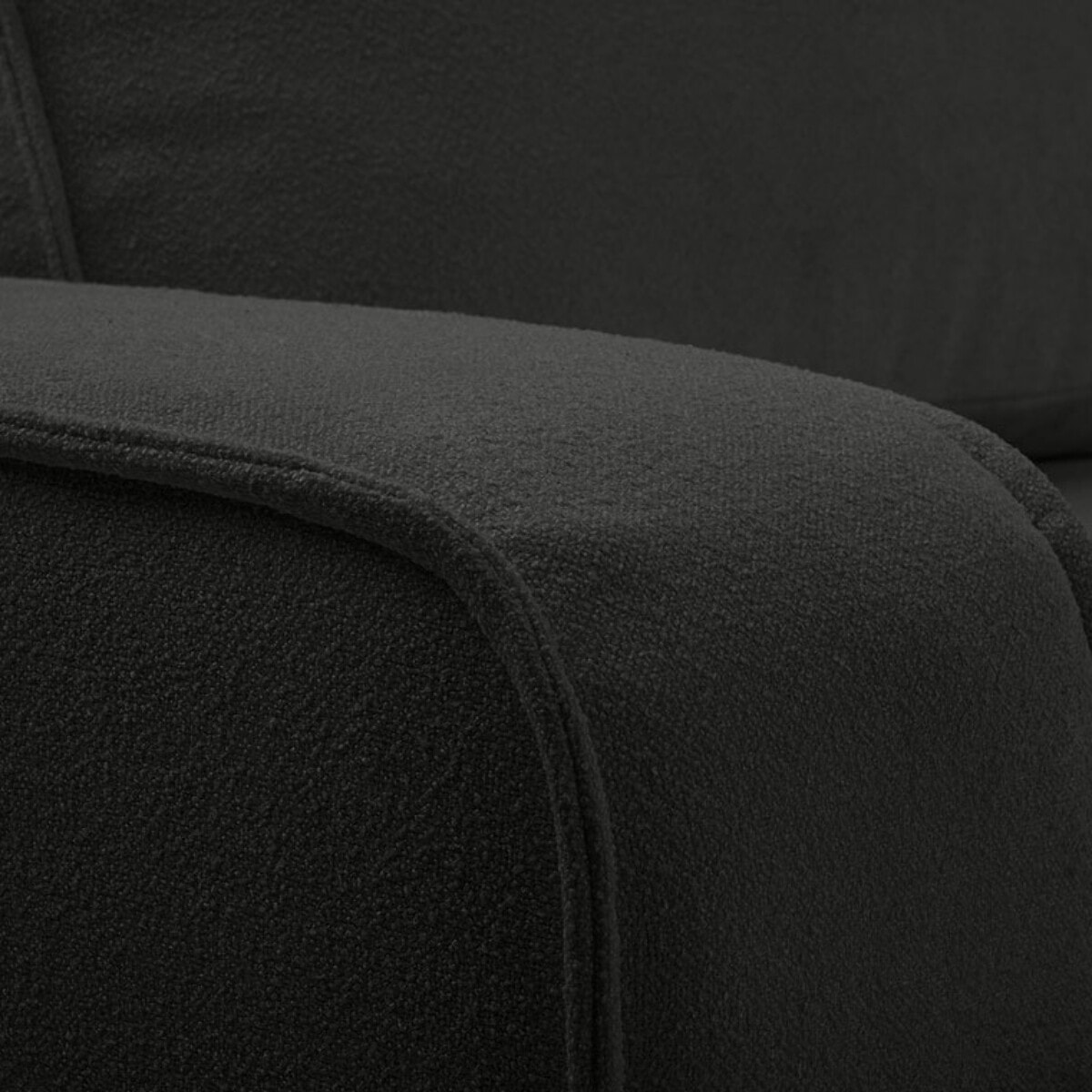 Nessino - canapé d'angle gauche 4 places - convertible avec coffre - en tissu texturé - Noir