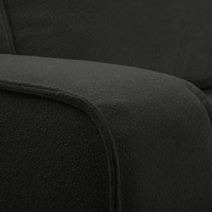 Nessino - canapé d'angle gauche 4 places - convertible avec coffre - en tissu texturé - Noir