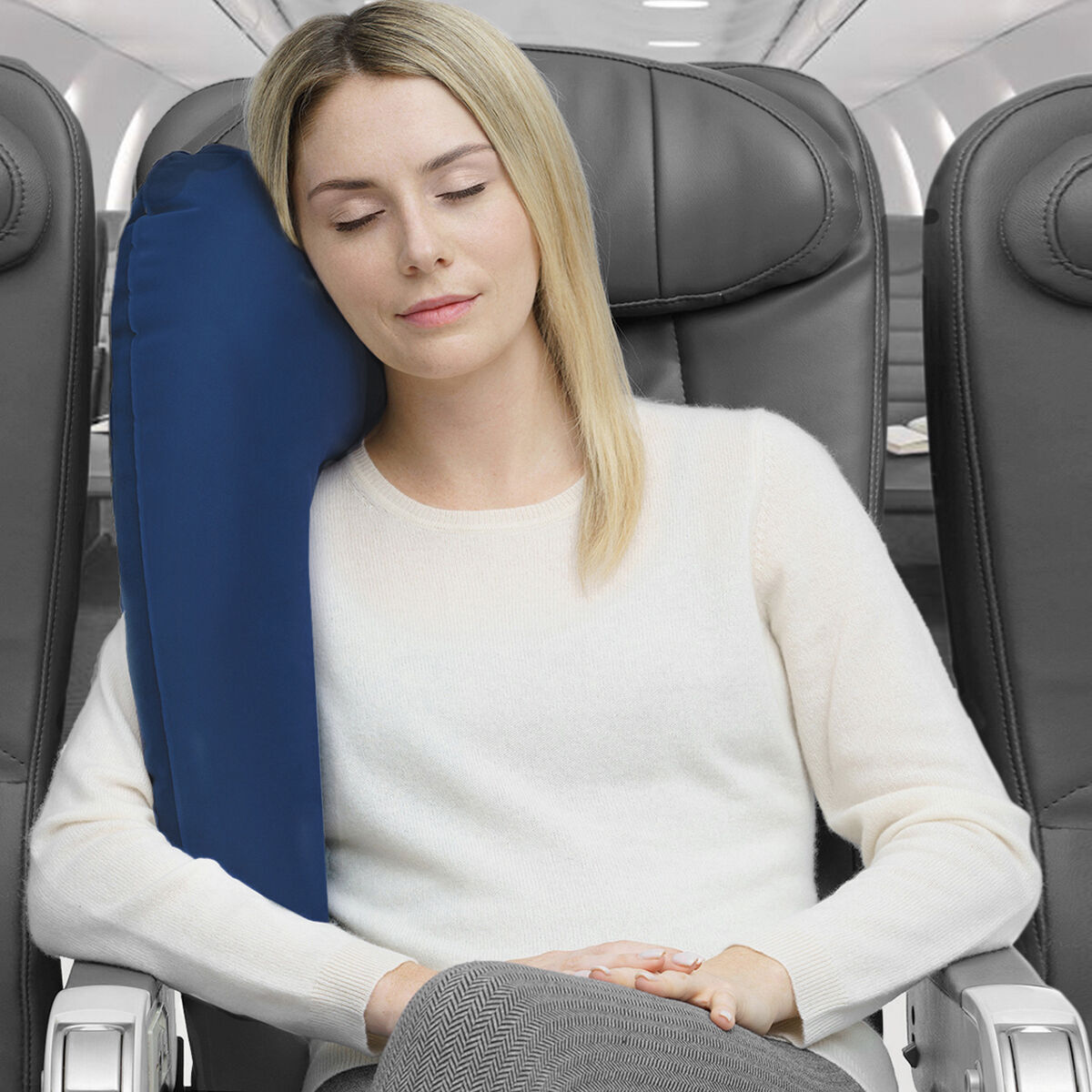 Almohada de Viaje Hinchable con Sujeción para Asientos Restel InnovaGoods