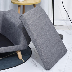 Canapé chien lit pour chien design scandinave coussin moelleux pieds bois massif dim. 87 x 61 x 36 cm polyester gris