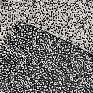 Tissu jacquard ameublement  motif panthère - Ecru